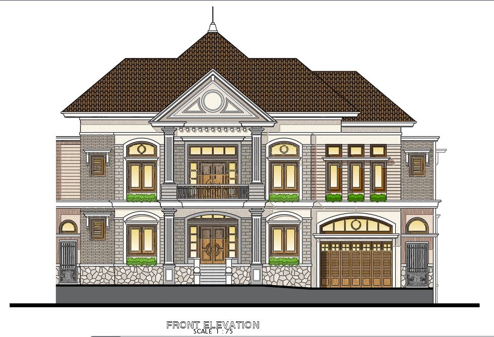 Two-Storey Residence House Design AutoCAD Drawing (2026 Modern Architectural DWG Plan for Family Homes)