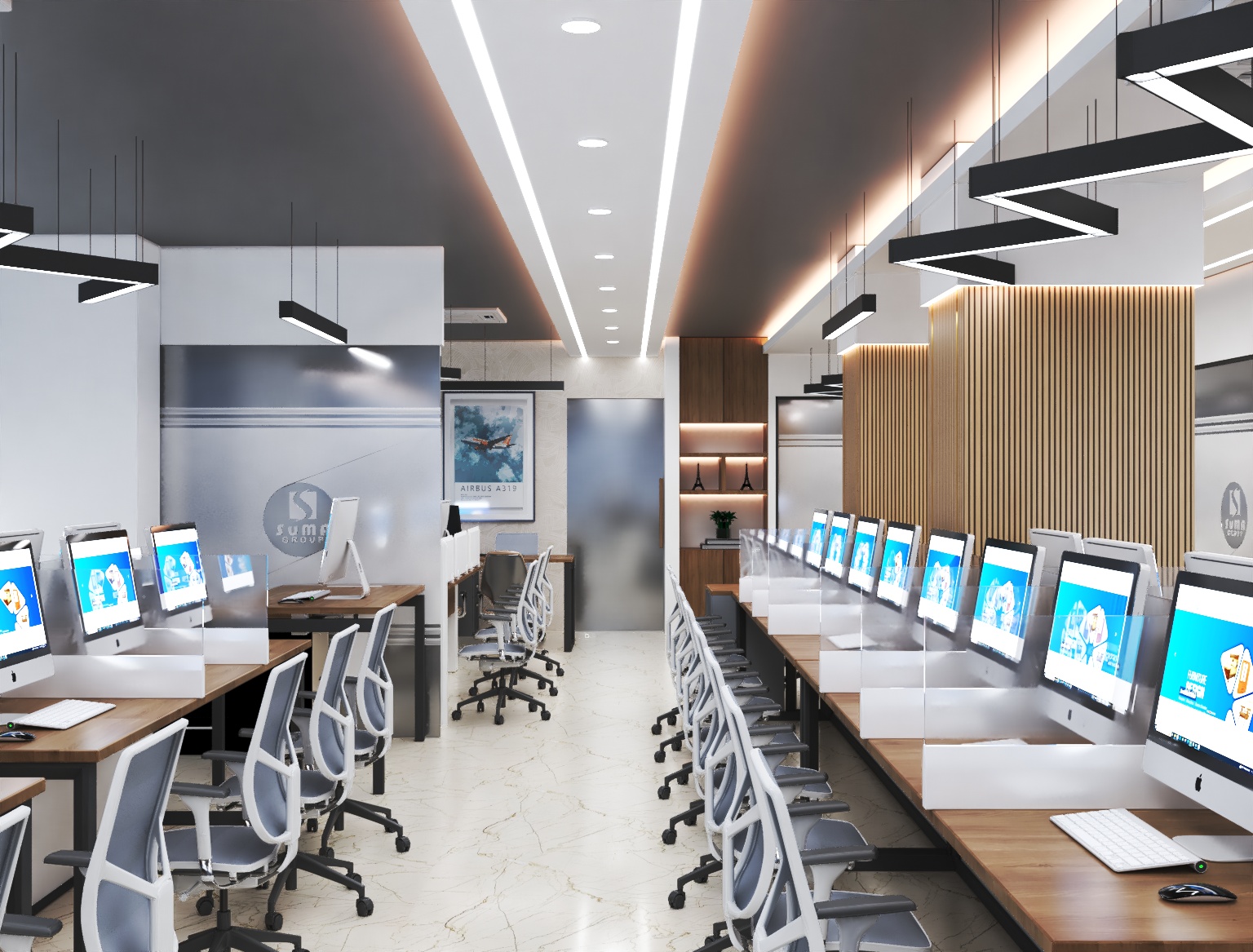Modern Office Interior Design - Workstations, Reception, and Managing Director’s Room