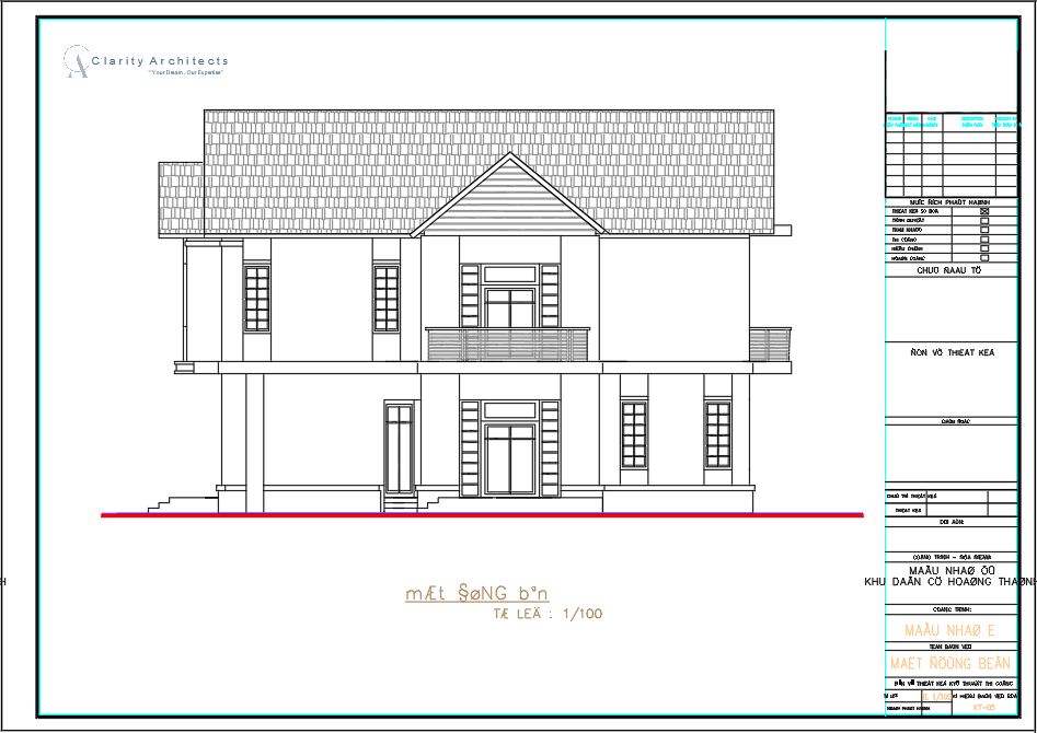 2-Story House CAD Design with Thai Roof – Floor Plans, Elevations & Sections AutoCAD Drawing DWG & DXF Free