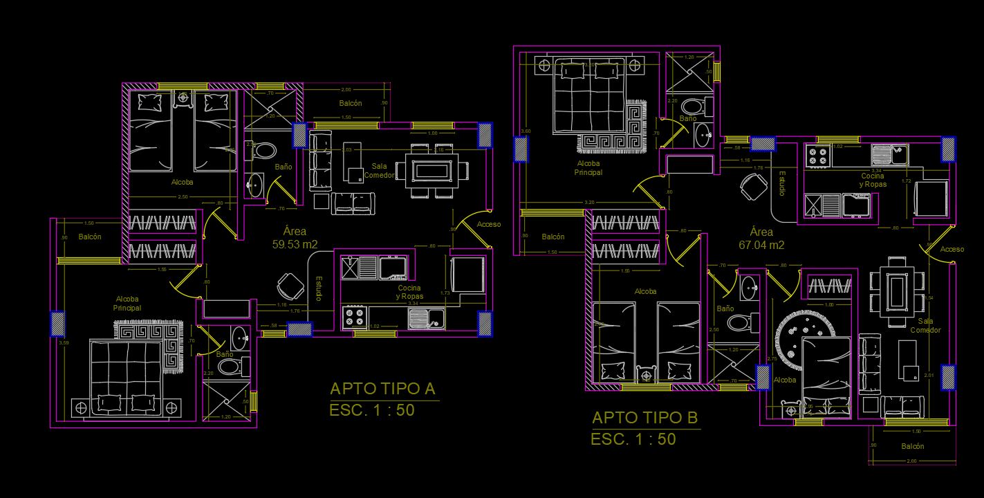 Apartment Plan, Elevation, Section, Structural & Furniture Layout Plan AutoCAD Drawings Free DWG