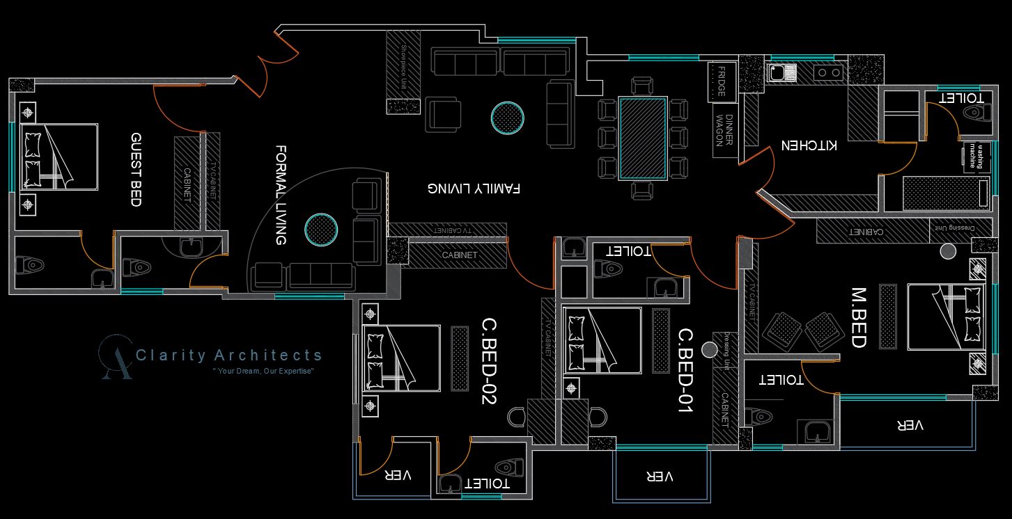 Apartment Furniture Layout Free CAD Blocks DWG 