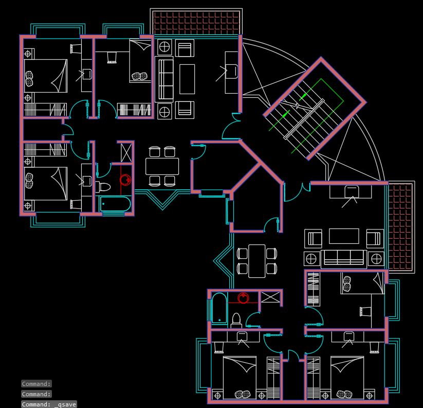 Apartments Design in Planning & Furniture Layout AutoCAD DWG Free