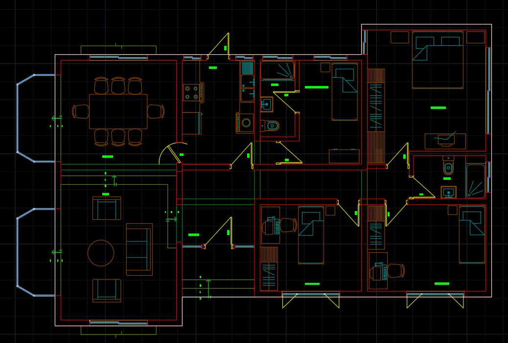 ARCHITECTURAL PLAN & Furniture Layout Plan CAD DWG Free