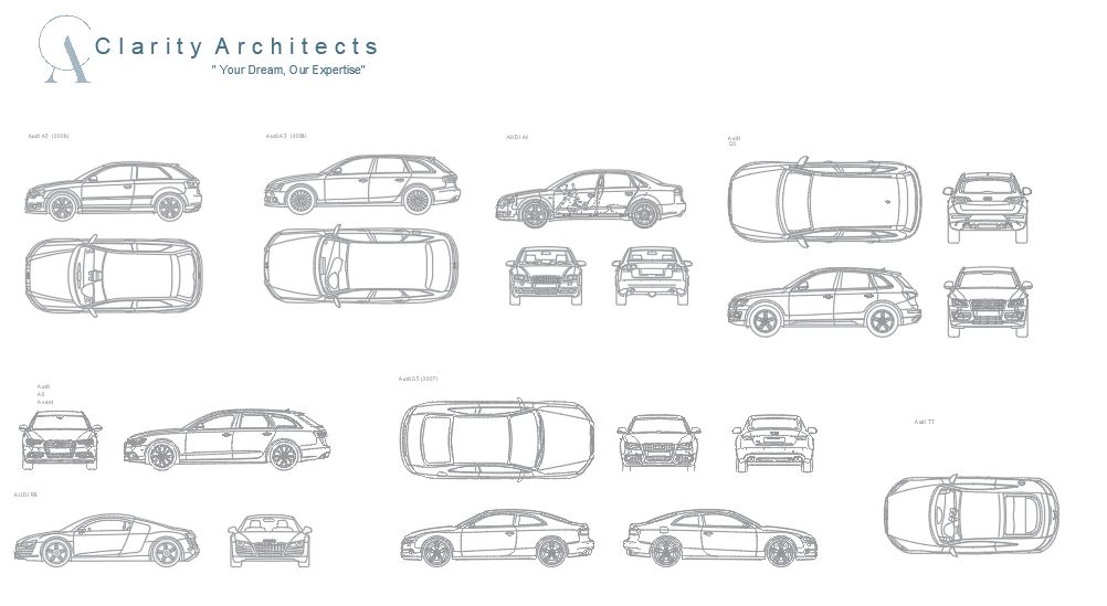 Audi Car Free AutoCAD Drawings CAD Blocks DWG & DXF