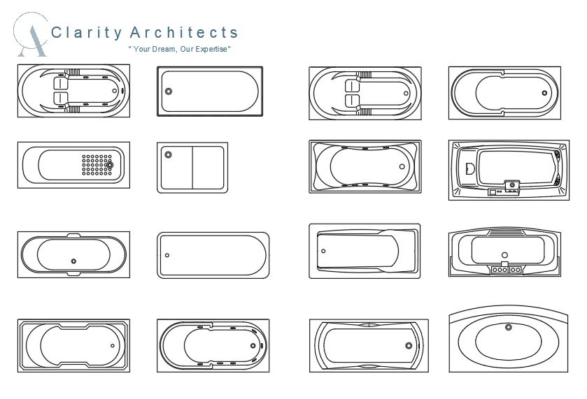 Bathtub CAD Blocks Free – AutoCAD DWG & DXF Bathroom Design Drawings