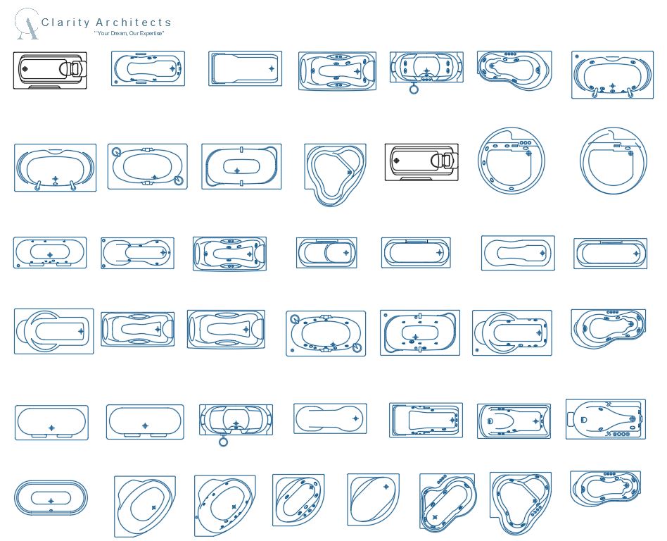 Bathtubs CAD Blocks DWG