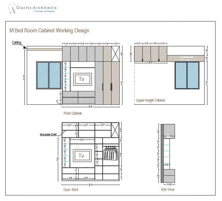 Bedroom Closet Cabinet Working Design CAD Blocks – DWG, DXF