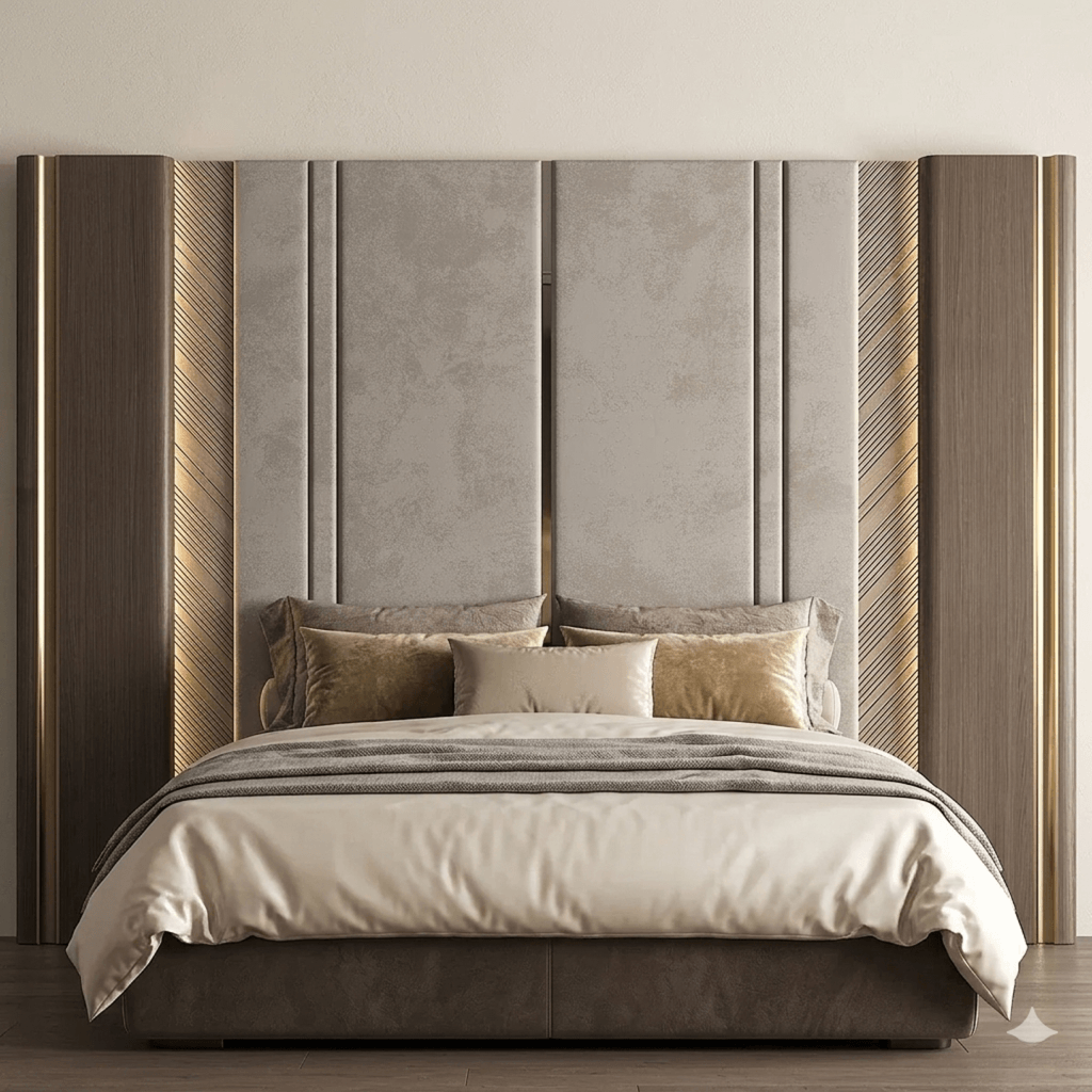 Modern Bedroom Wall Paneling Design 3D Model