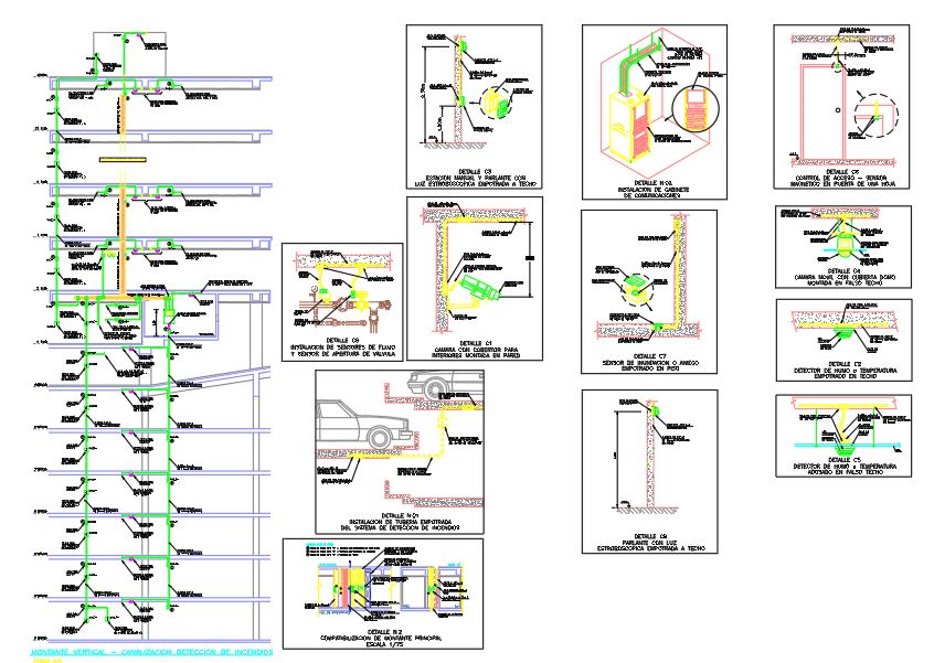CCTV Camera System Wiring Diagram in CAD Format AutoCAD Drawing DWG & DXF Free