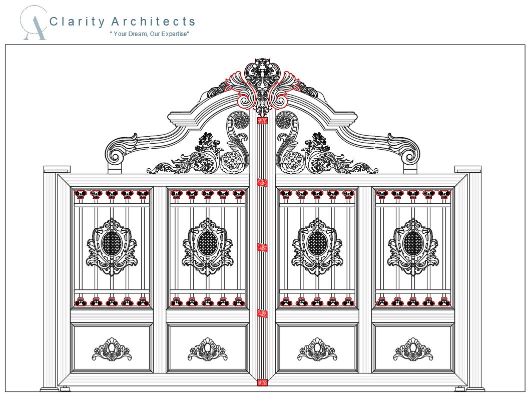 Classic Villa Gate AutoCAD Drawing DWG & DXF Free