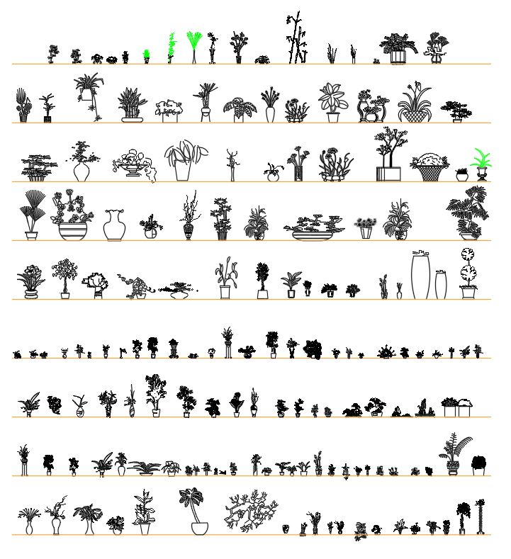 House Plants Free AutoCAD Drawings DWG