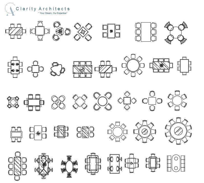 Dining Tables CAD Blocks DWG, DXF | Free Dining Table AutoCAD Drawings