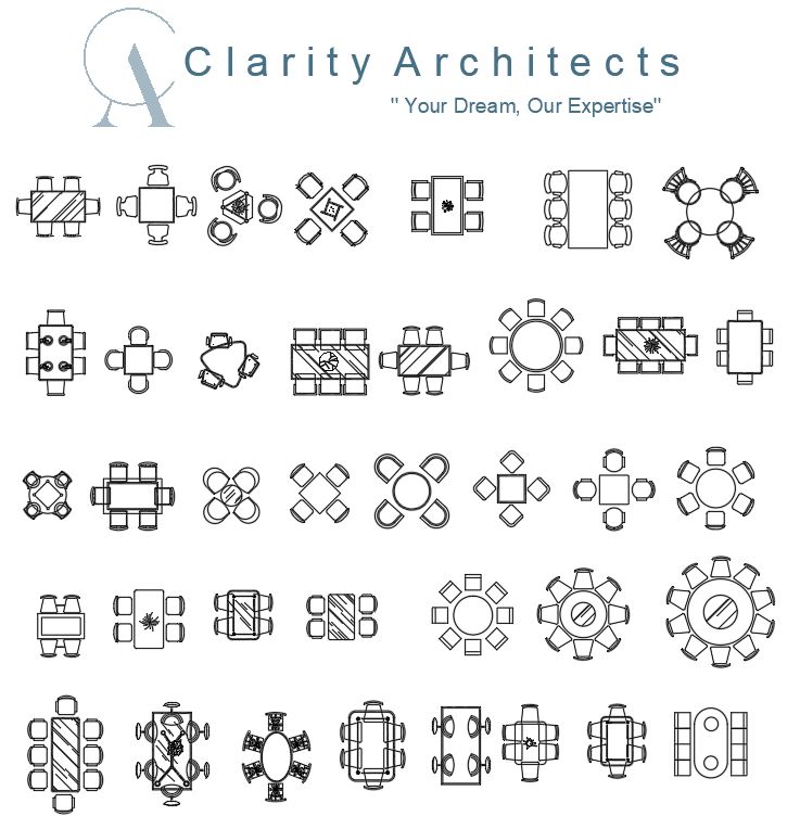 Dining Tables CAD Blocks Free DWG – Dining Room Sets AutoCAD Drawings