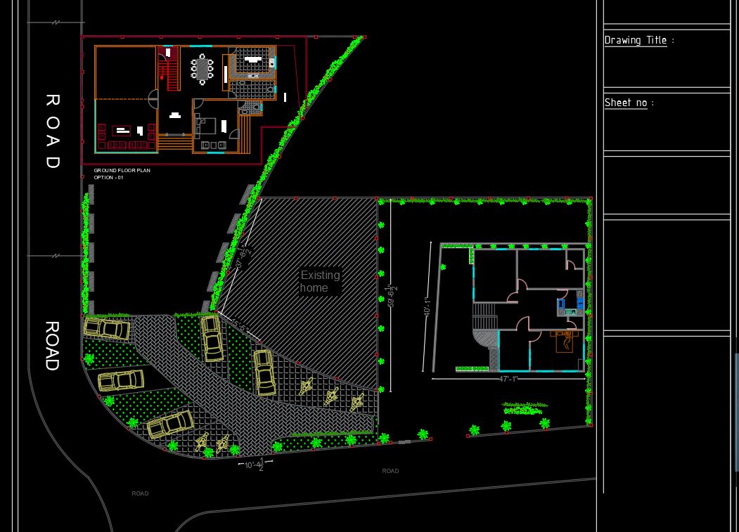 Duplex House Plan & Furniture Layout Plan CAD DWG Free
