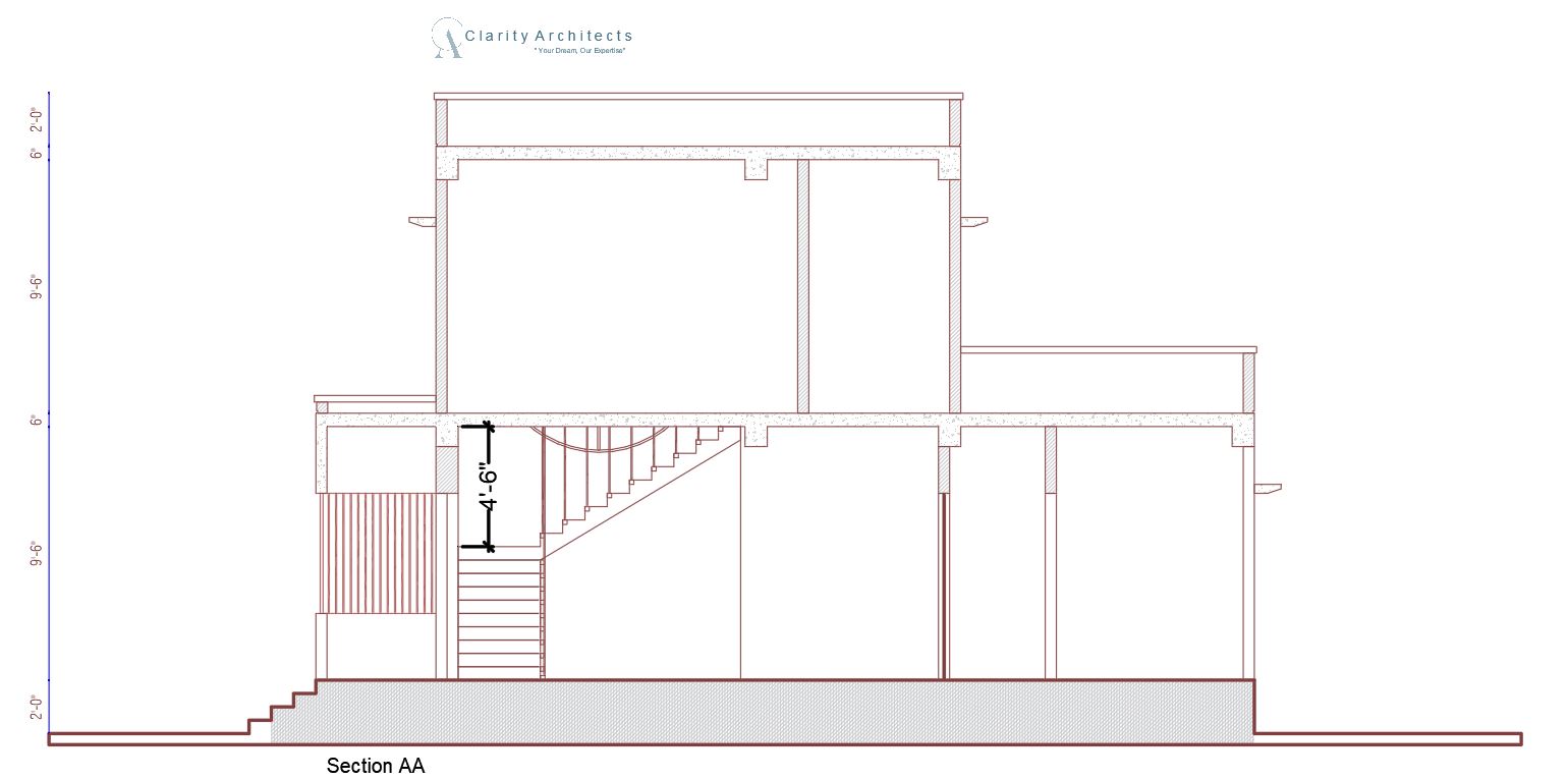 Duplex House Plan, Elevation & Section Design AutoCAD Drawing Free DWG