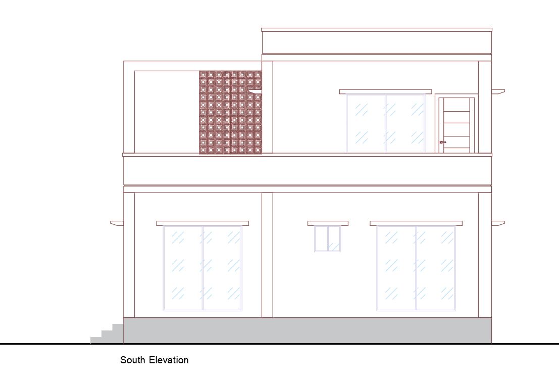 Duplex House Plan, Elevation & Section Design AutoCAD Drawing Free DWG