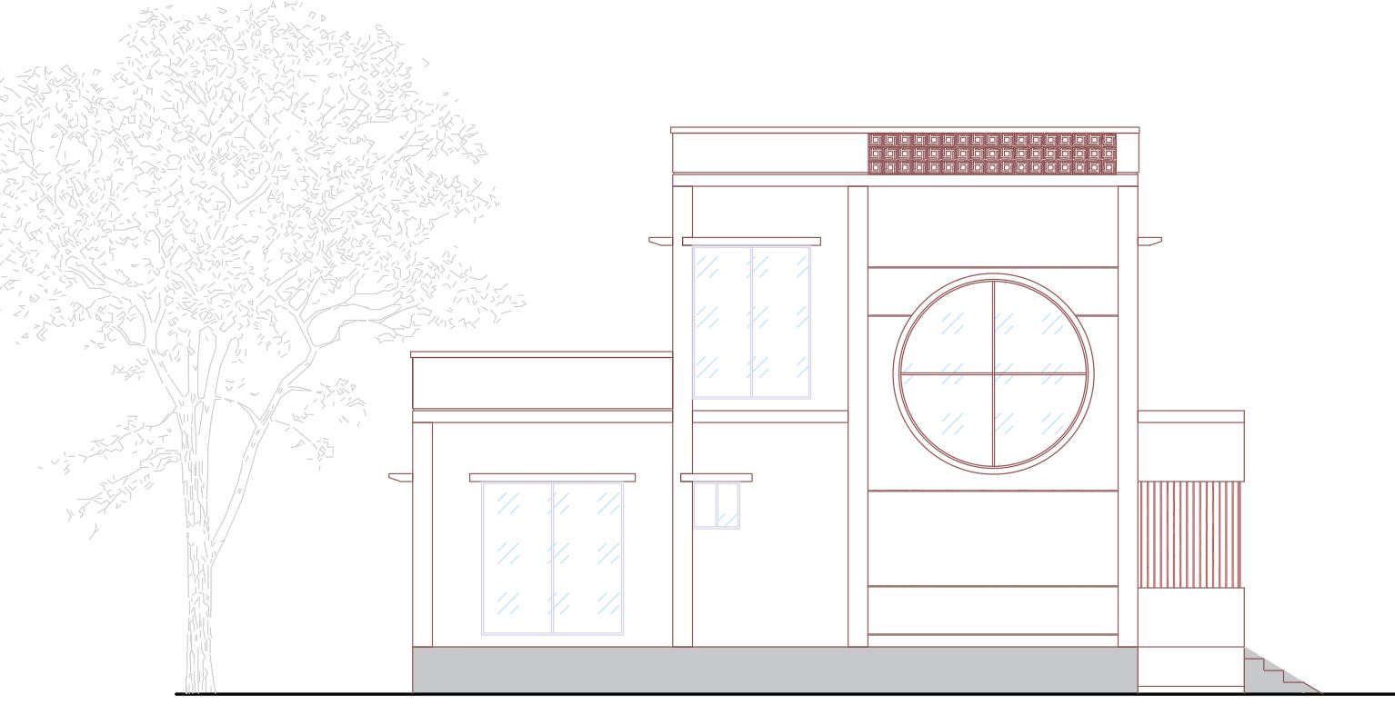 Duplex House Plan, Elevation & Section Design AutoCAD Drawing Free DWG