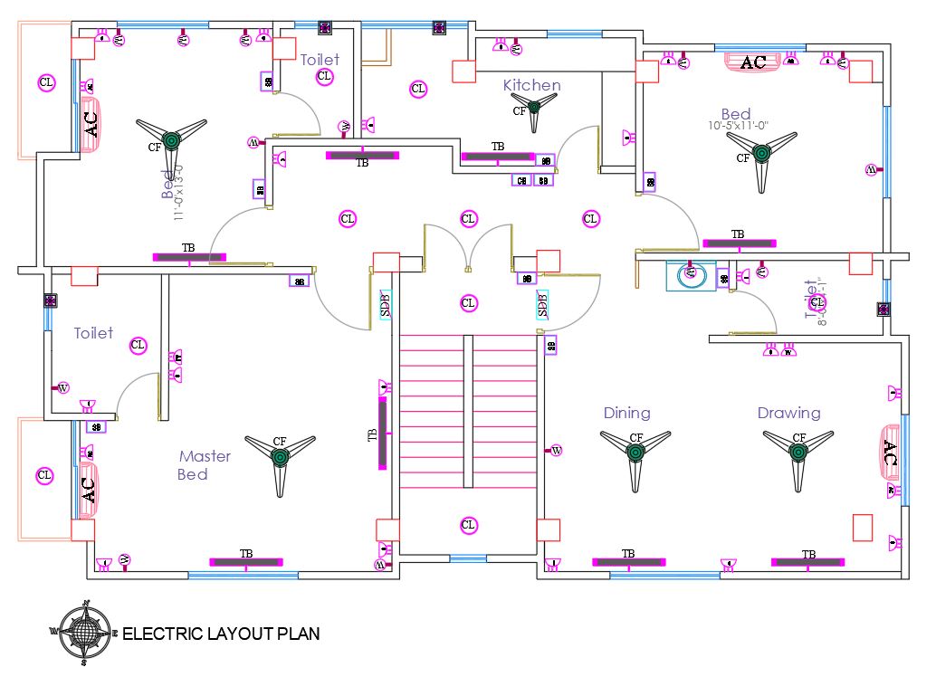 Electrical Layout Plan CAD Blocks – DWG, DXF