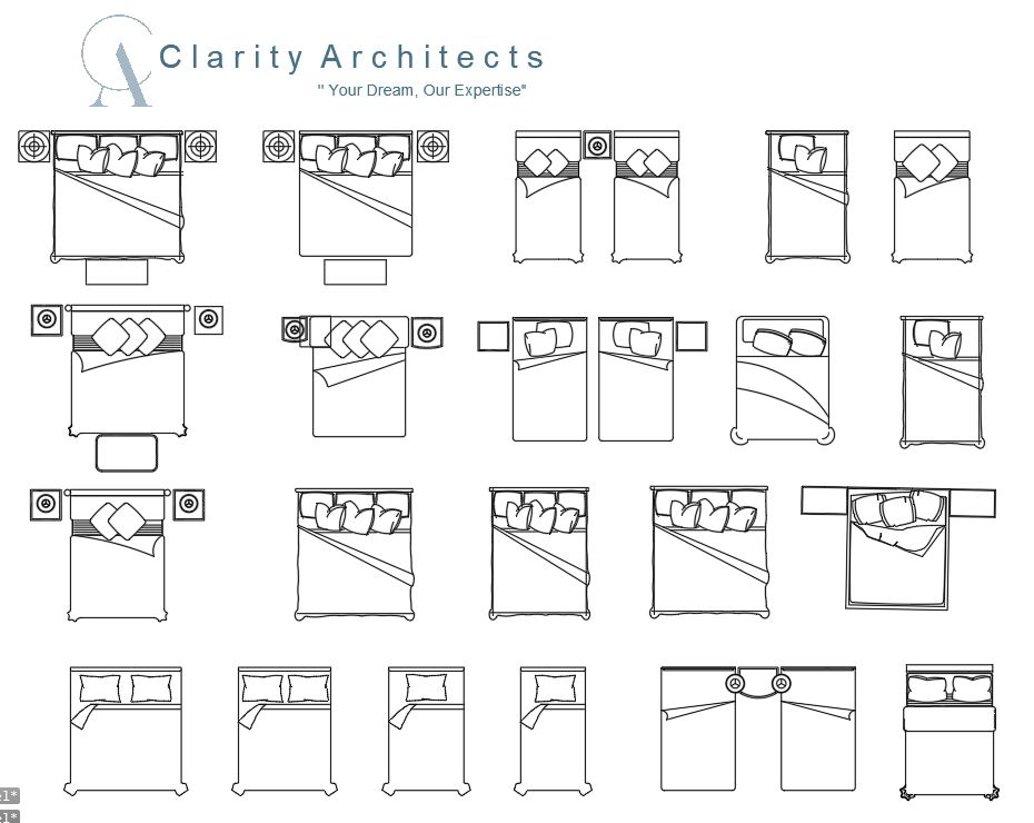 Bed CAD Blocks DWG Free – AutoCAD 2007 Bedroom Plan Blocks