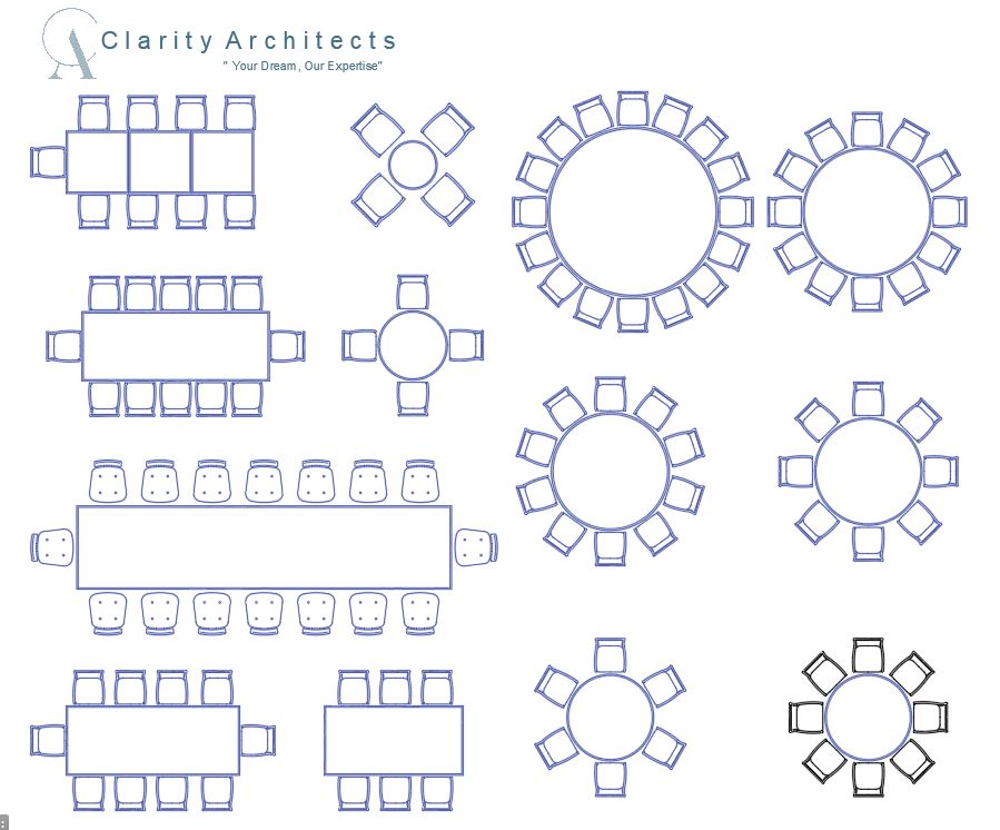 Furniture for Banquet Hall Free CAD Blocks DWG – Chairs & Tables Layout Plan
