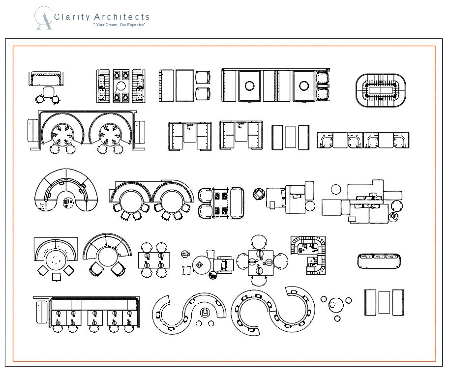Furniture Tables, Chairs, Bar Stools & Sofas CAD Blocks DWG & DXF