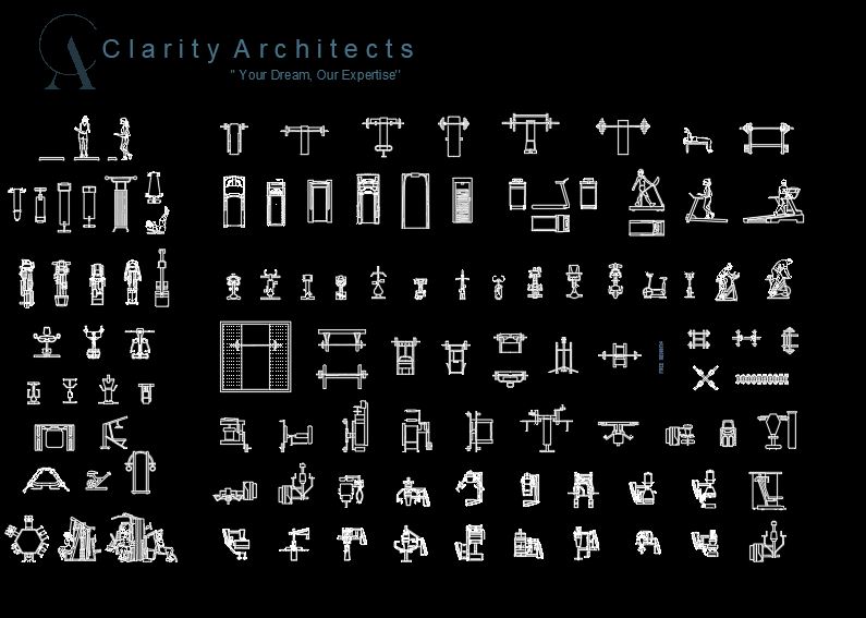 Gym Equipment CAD Blocks DWG – Free AutoCAD Gym Equipment Drawings 