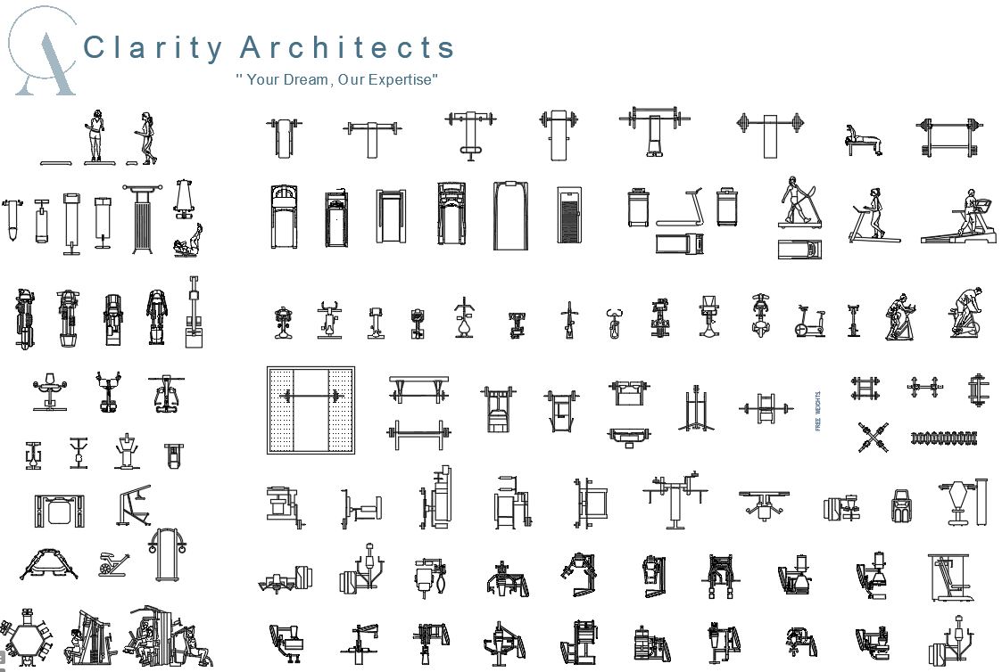 Gym Equipment CAD Blocks DWG 