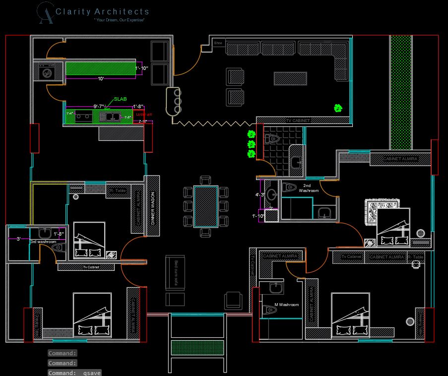 Home Interior Furniture Layout Plan Free CAD Blocks DWG