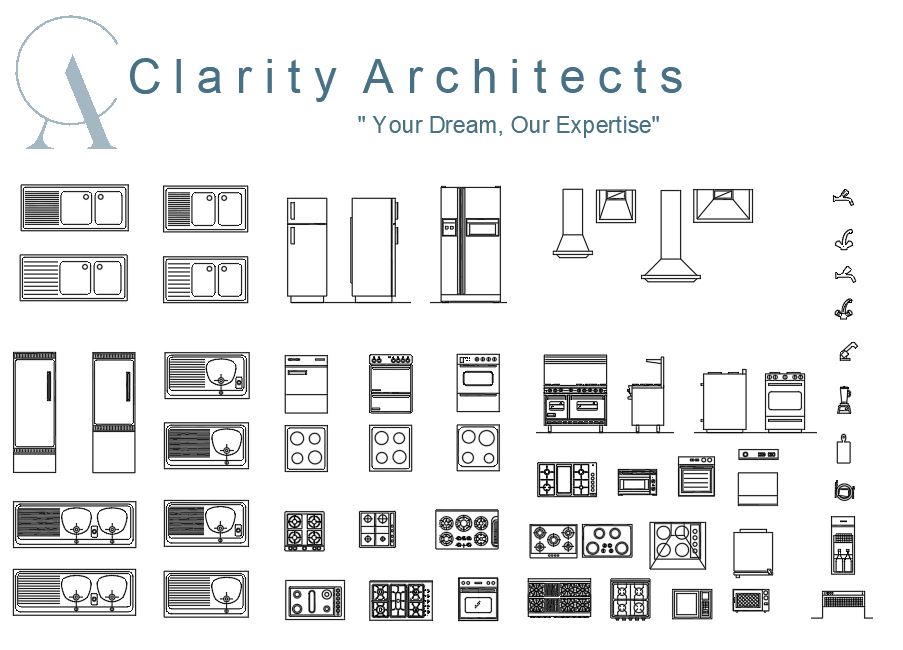 Kitchen Equipment CAD Blocks DWG – Kitchen Appliances & Fixtures AutoCAD 2D Drawing Set