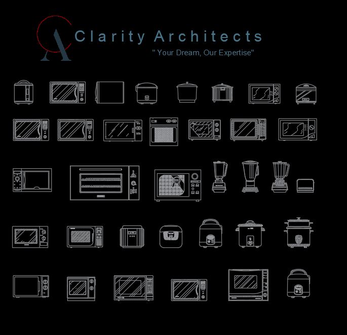 Kitchen Appliance Free CAD Drawings – Over 30 AutoCAD Blocks Collection