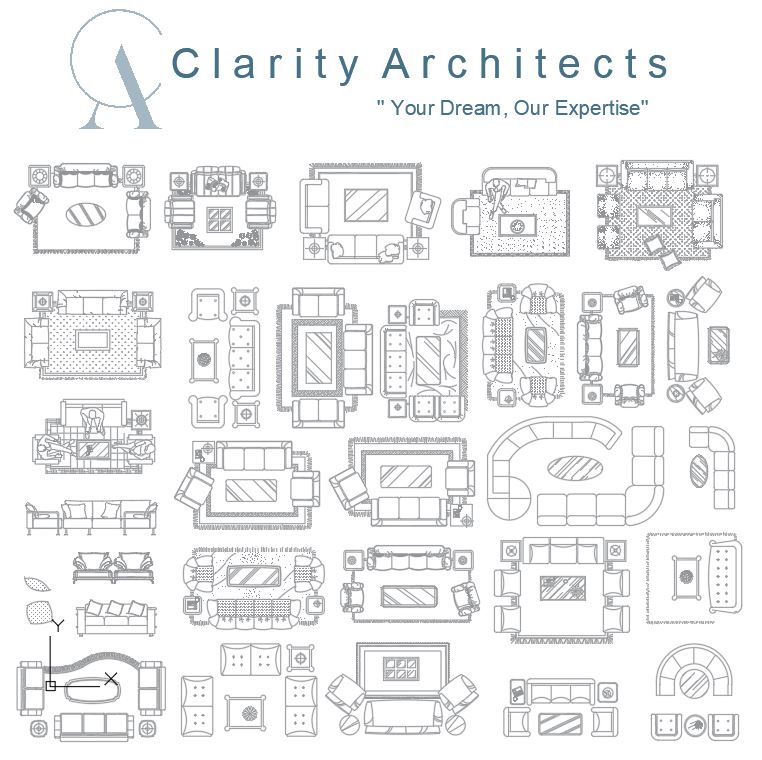 Living Room Furniture Free CAD Blocks Drawings DWG