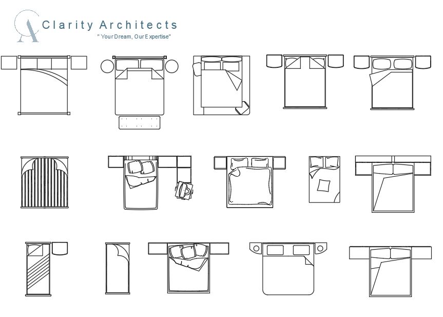 BED CAD Blocks AutoCAD Drawings – DWG, DXF Collection for Interior & Furniture Design