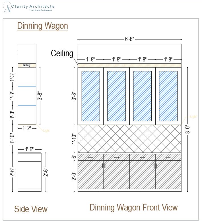 Dining Storage Cabinet working Design CAD Block – DWG, DXF