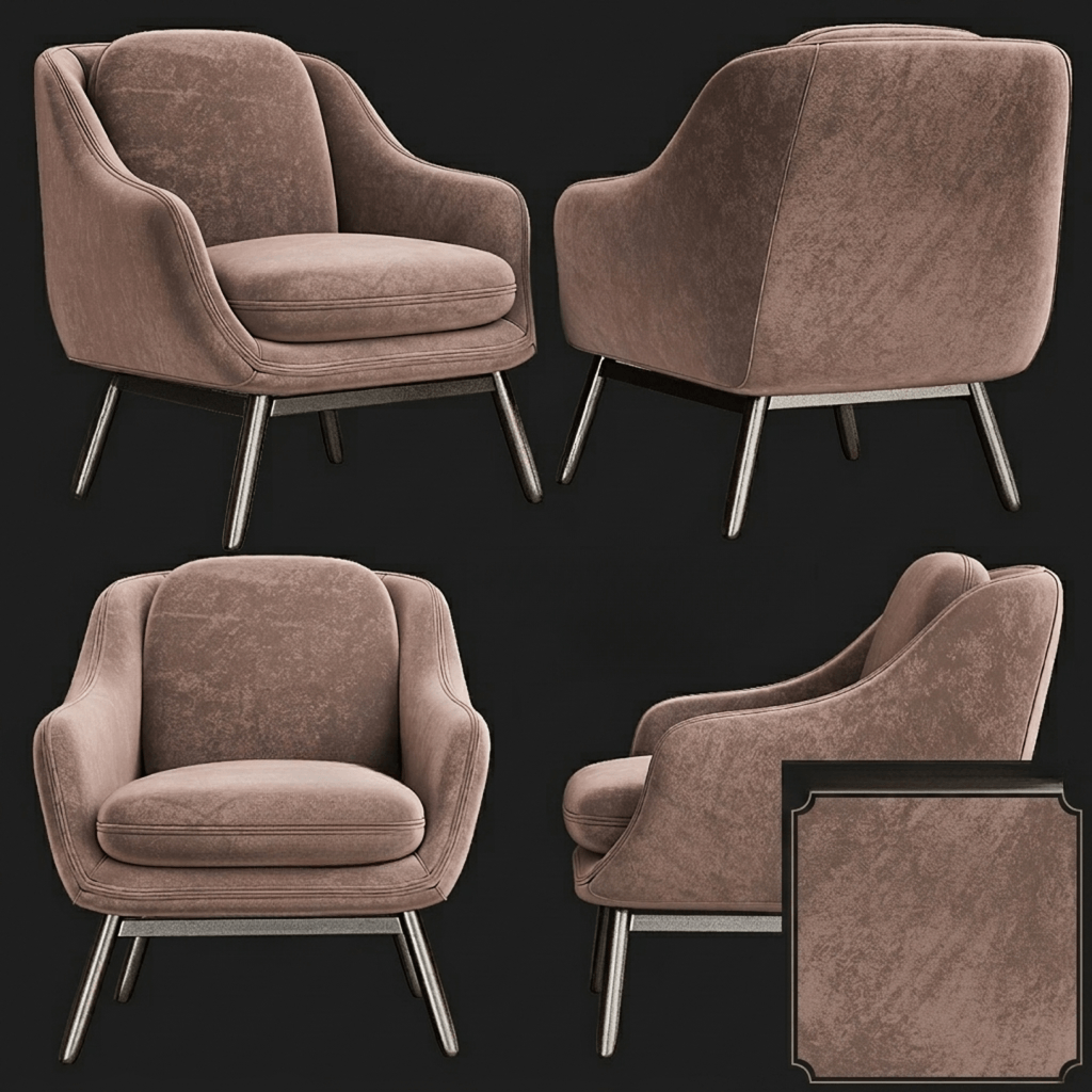 Oslo Accent Chair 3D Model Free Download | Modern Arm Chair 