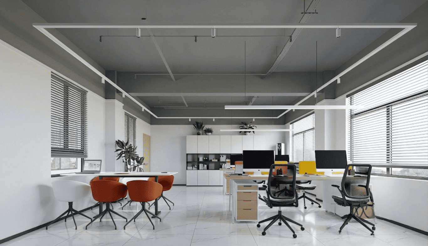Modern Office Design 3D Model | White & Gray Office Interior
