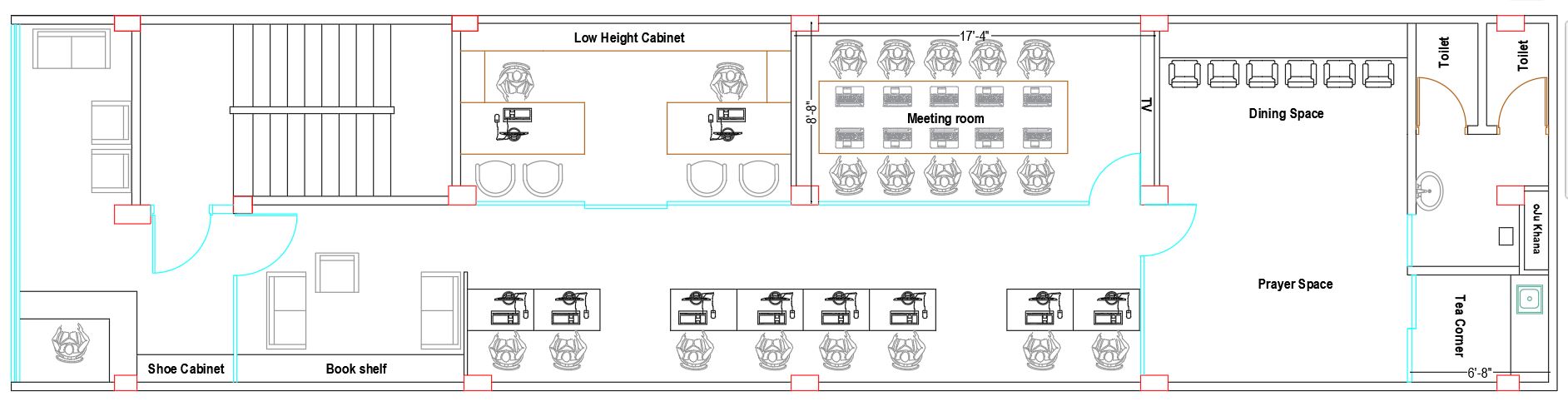Modern Office Furniture Layout Plan CAD Blocks – DWG, DXF