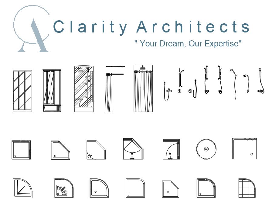 Showers Free CAD Blocks DWG 