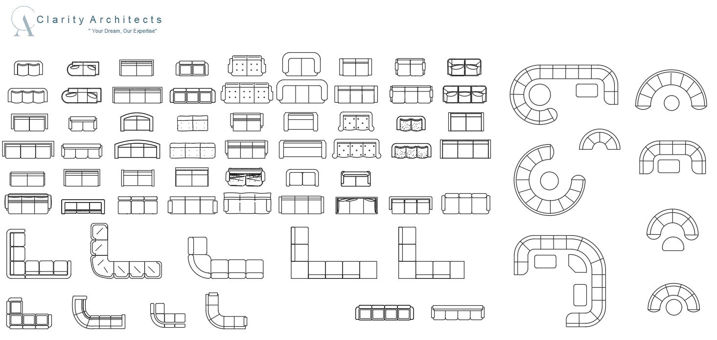 Sofas CAD Blocks DWG Free Download | Modern Sofa AutoCAD Drawing