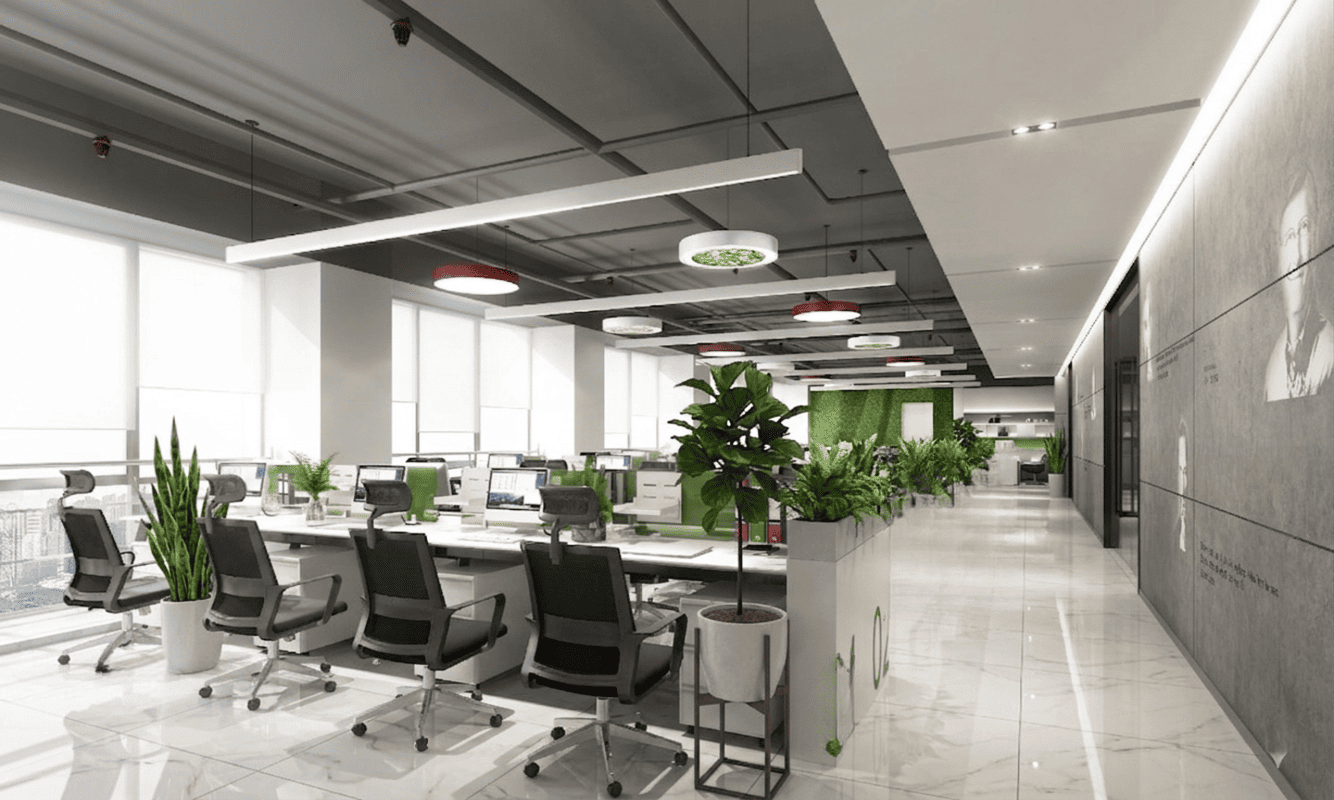 Modern Office Open Workstation Design 3D Model