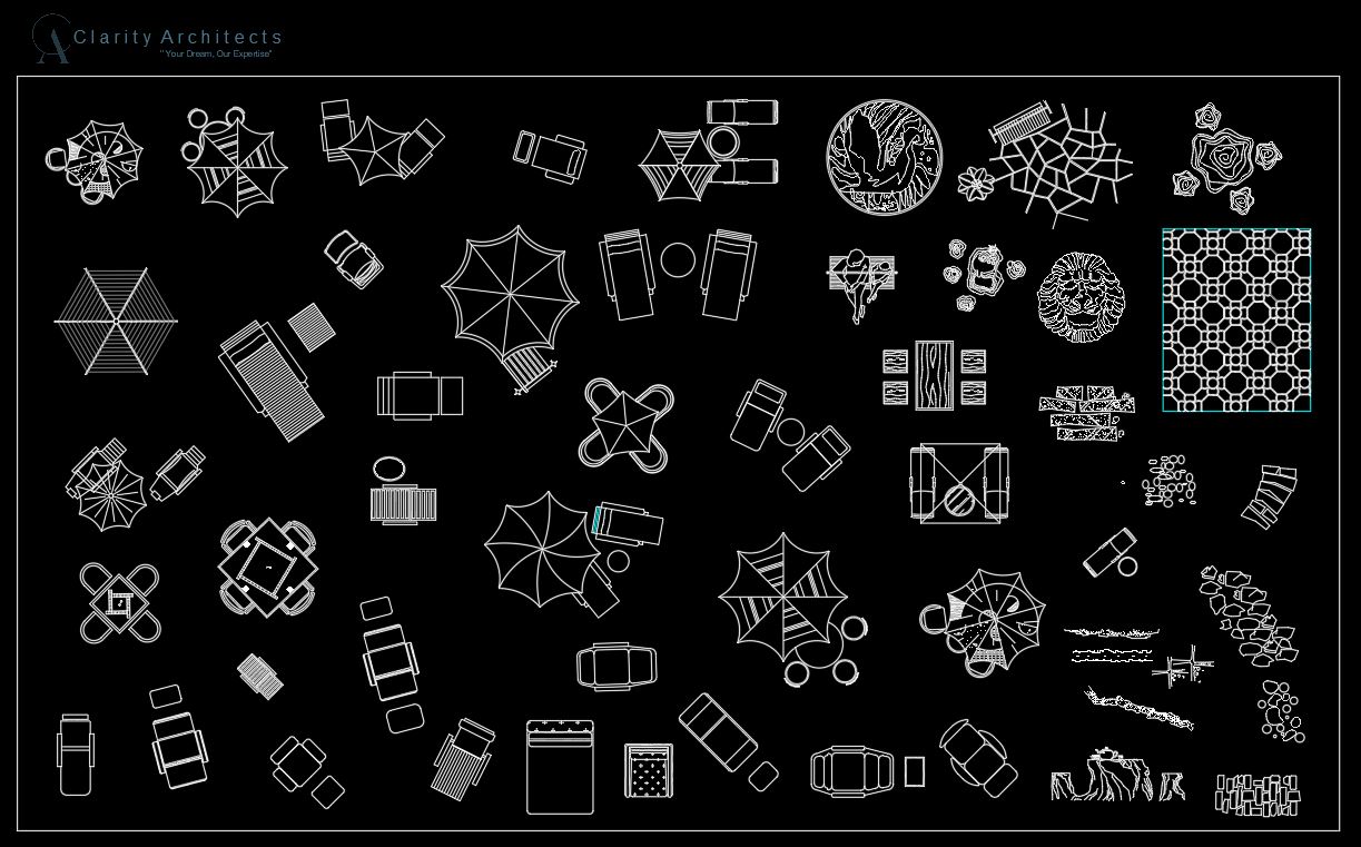 Outdoor Furniture AutoCAD Blocks DWG, DXF Free Download | Patio, Garden & Landscape Furniture CAD Library