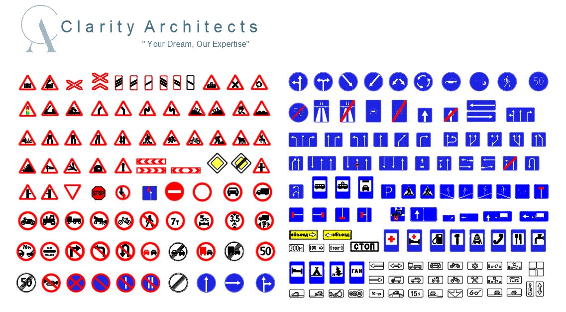 Road Signs CAD Blocks Free AutoCAD Drawings – DWG & DXF Download