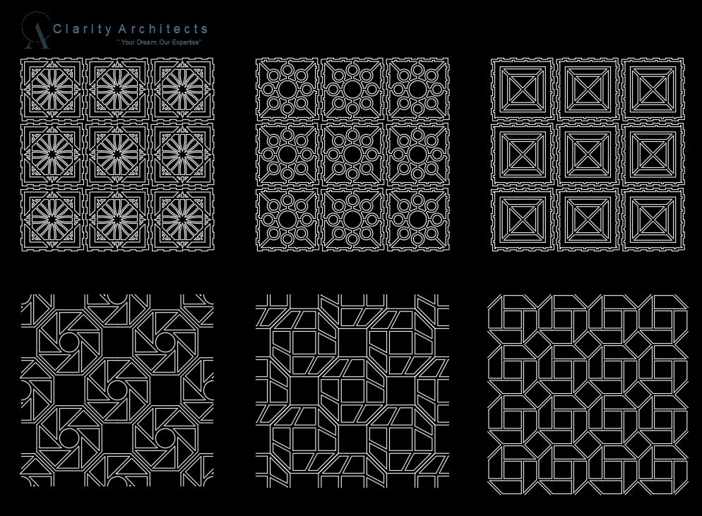 Seamless Geometrical Pattern Free AutoCAD Drawings DWG