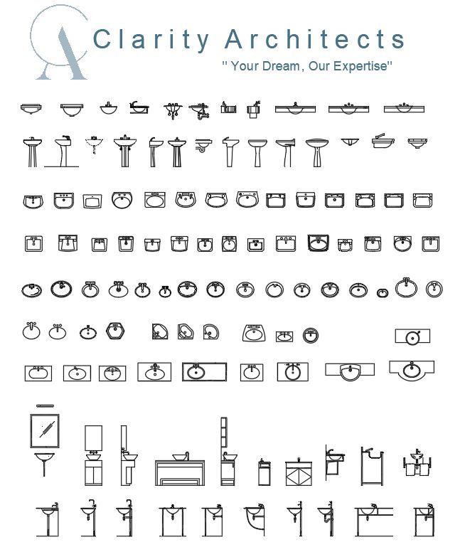 Sinks CAD Blocks Drawings Free Kitchen and Bathroom DWG