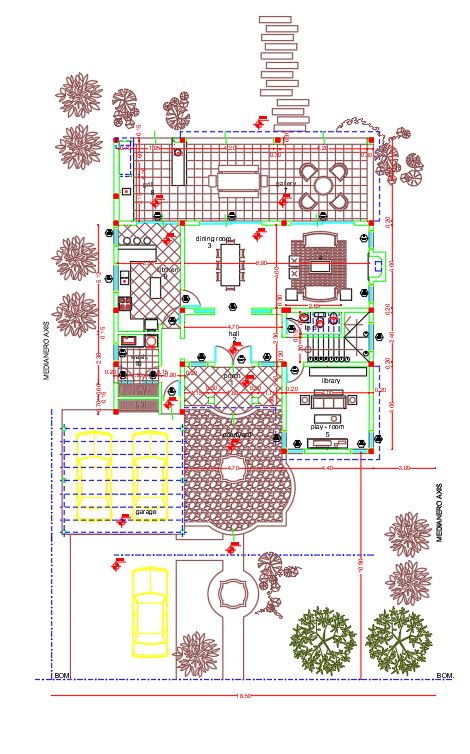 Two-Storey Residence House Design AutoCAD Drawing Free DWG
