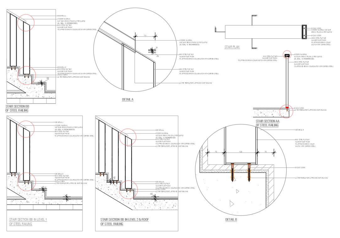 Staircase CAD Blocks DWG Free Download | Stair Plan, Elevation & Section Drawings