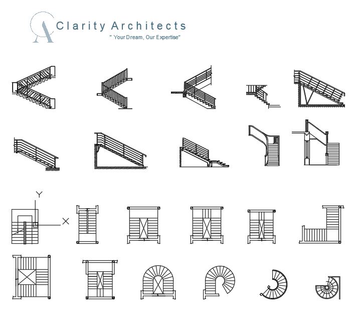 Stairs Plan and Elevation Free CAD Blocks Drawings | AutoCAD DWG 