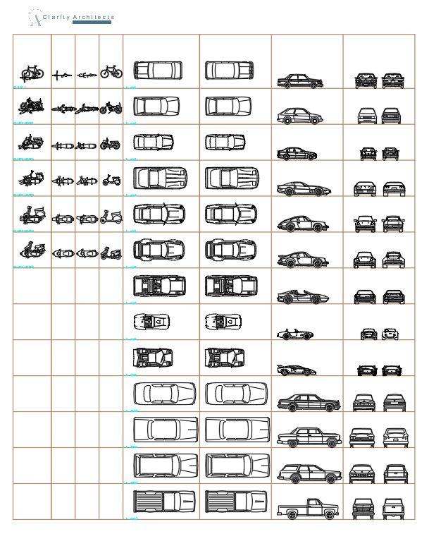 Transport, Car, Motorcycle & Bicycle AutoCAD Blocks DWG & DXF
