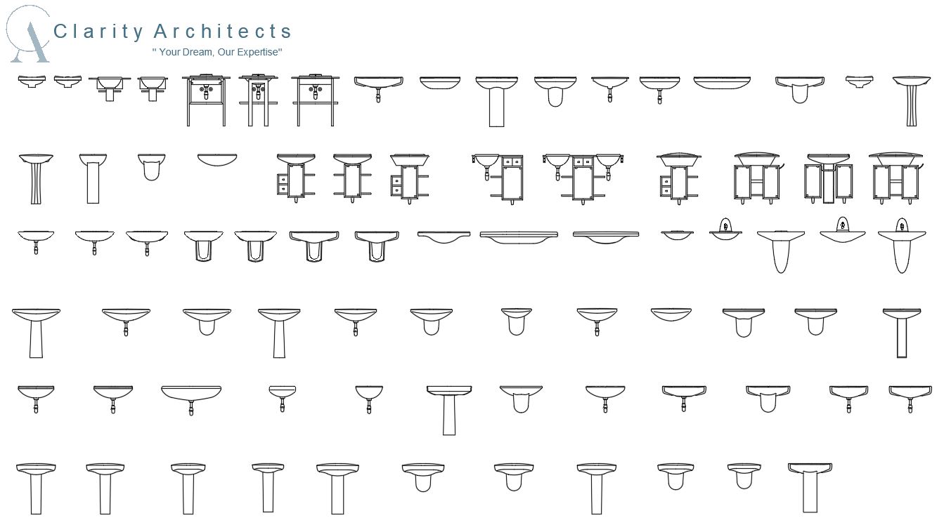 Washbasin Front View Free CAD Blocks DWG 