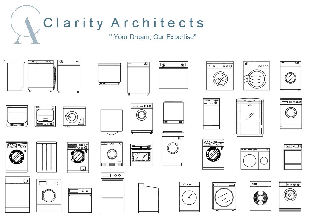 Washing Machine CAD Blocks Free DWG