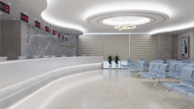 Premium-Quality Medical Interior Design Model – Reception, Waiting Zone, and Patient Area